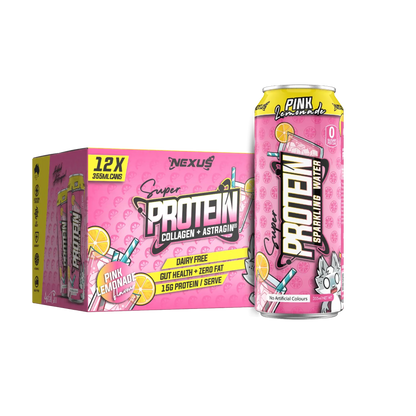 Super Protein Water RTD Nexus Protein water Box of 12 Pink Lemonade
