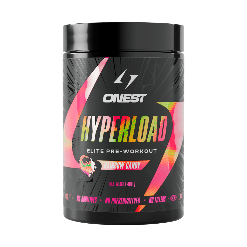 Hyperload & Hyperload Onest Beta alanine pre workout 25 Serves Rainbow Candy