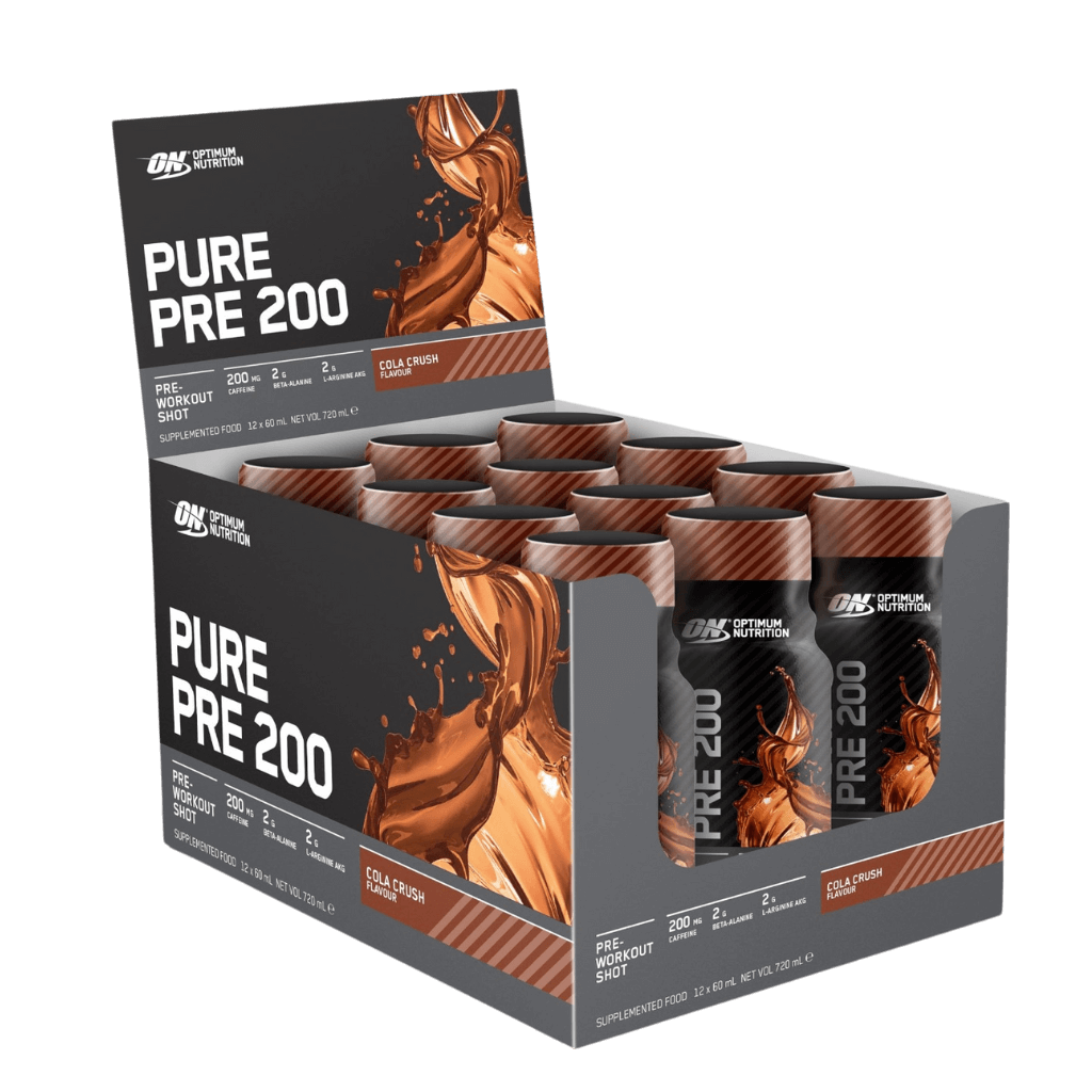 Pure Pre 200 (1) & Pure Pre 200 Optimum Nutrition Pre workout supplements 12x60ml Cola Crush