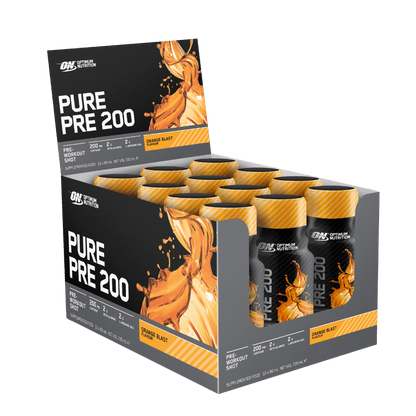Pure Pre 200 & Pure Pre 200 Optimum Nutrition Pre workout supplements 12x60ml Orange Blast