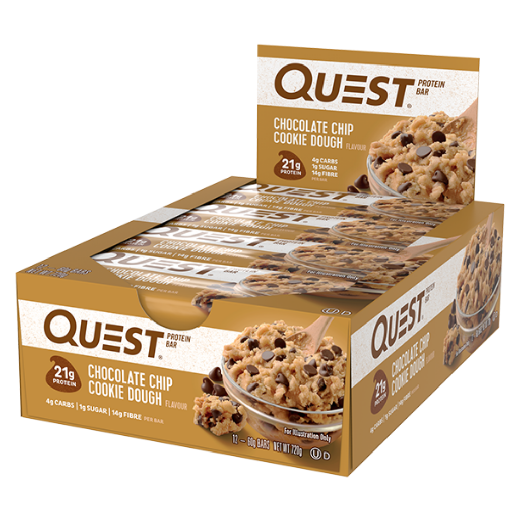 Quest Protein Bar (3) & Quest Protein Bar Quest Protein bars Box of 12 Chocolate Chip Cookie Dough
