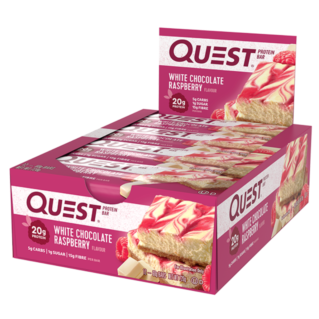 Quest Protein Bar (2) & Quest Protein Bar Quest Protein bars Box of 12 White Choc Raspberry
