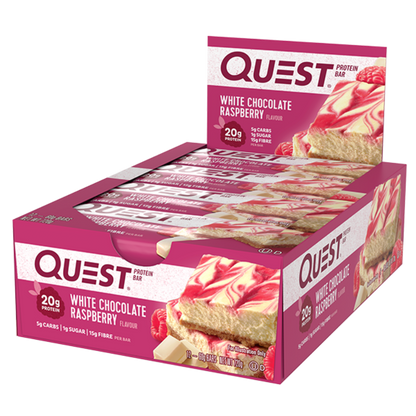 Quest Protein Bar (2) & Quest Protein Bar Quest Protein bars Box of 12 White Choc Raspberry