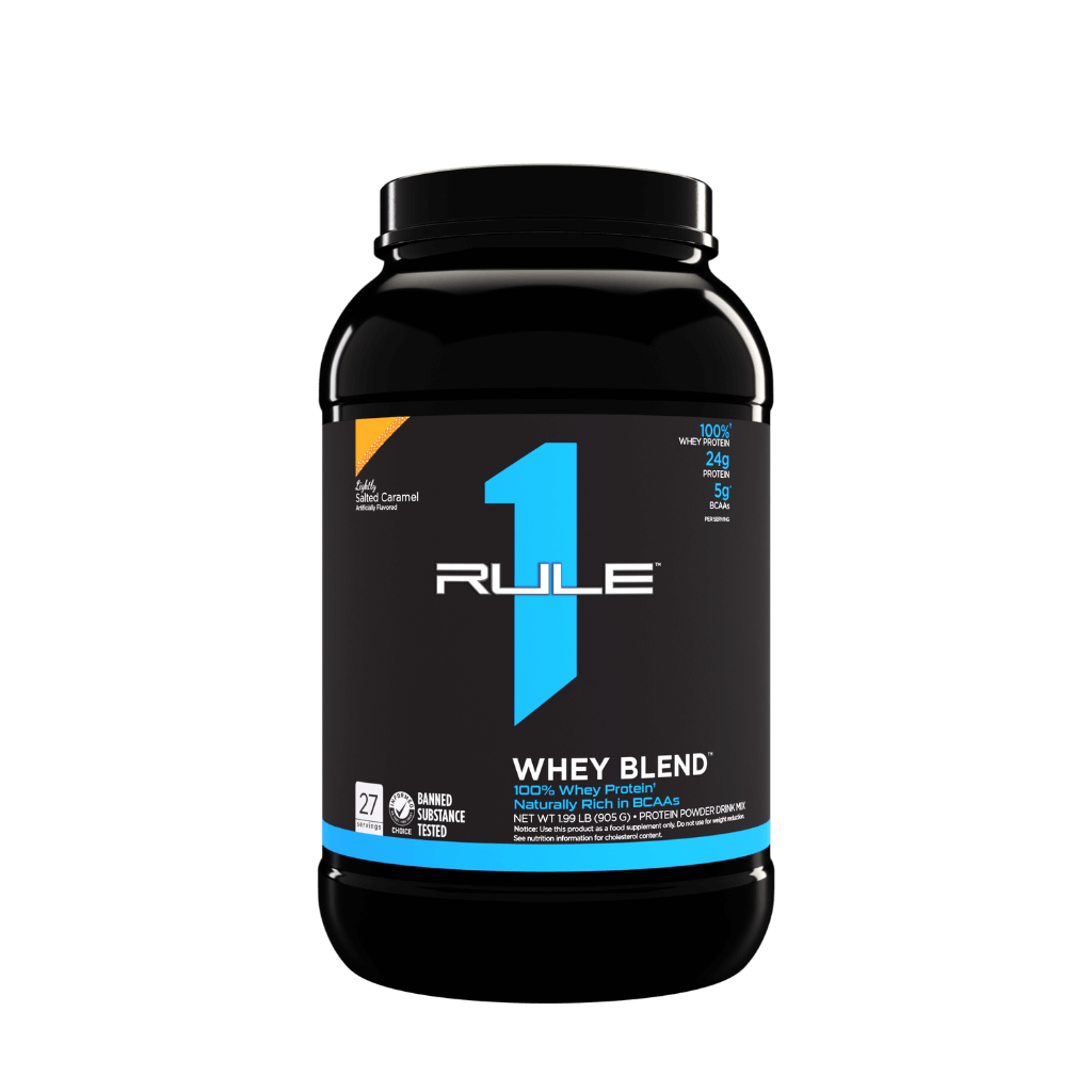 R1 Whey Blend (2) & Rule1-Whey-28Srv-896g-SaltedCara