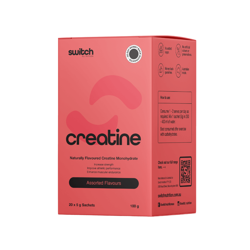 Flavoured Creatine Monohydrate Box Switch Nutrition Creatine monohydrate supplements