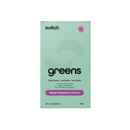 Greens (2) & Greens Switch Nutrition Greens supplements 20 Serves Mango Passionfruit