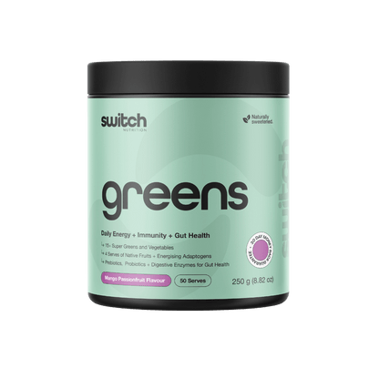 Greens (6) & Greens Switch Nutrition Greens supplements 50 Serves Mango Passionfruit