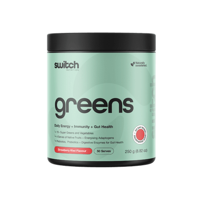 Greens (8) & Greens Switch Nutrition Greens supplements 50 Serves Strawberry Kiwi