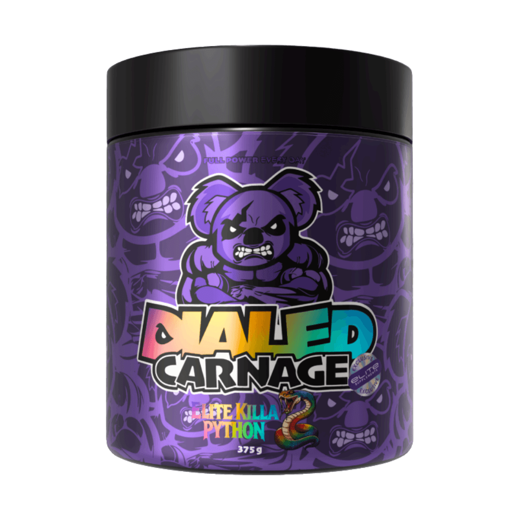 Dialed Carnage The X Athletics High stim pre workout 25 Serves Elite Killa Python (Elite Exclusive)
