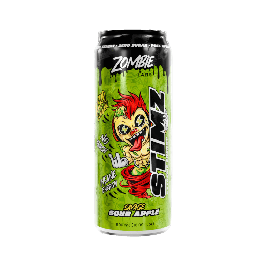 Stimz RTD (1) & Stimz RTD Zombie Labs Drinks for pre workout Case of 12 Savage Sour Apple